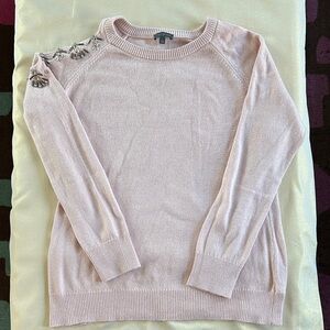 Embellished Cold Shoulder Sweater